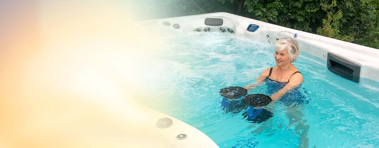 Exercising in a swim spa is easier on your joints due to the buoyancy of water