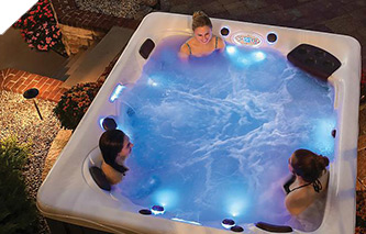 Led lights set the mood for a relaxing hot tub experience